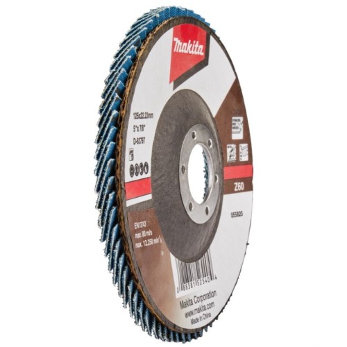 Круг лепестковый шлифовальный 125x22.23 мм, Z60, стекловолокно, угловой Makita
