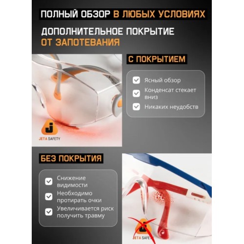 Очки открытые JETA SAFETY Oculus прозрачные