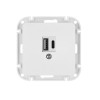 Розетка с двумя USB-разъемами (узел, скрытая) белая, Astrum BYLECTRICA