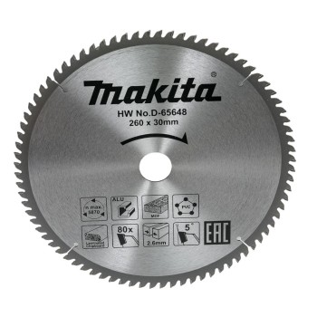 Диск пильный универсальный STANDART 260X30X2.6X80T Makita