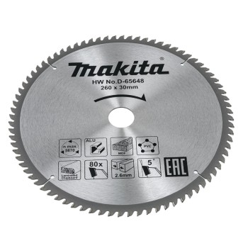 Диск пильный универсальный STANDART 260X30X2.6X80T Makita