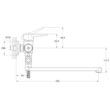Смеситель для ванны D35-A, серия 400 ECONOCE