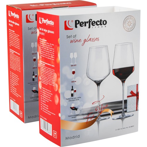 Набор бокалов для вина, 2 шт., 520 мл, серия Madrid, PERFECTO LINEA