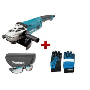 Двуручная углошлифмашина MAKITA GA 9020 + АКЦИЯ Защитные очки + Перчатки 