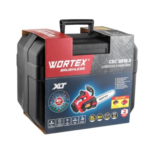 Аккум. пила цепная WORTEX CEC 2518-3, 25.4 см