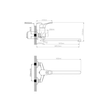 Смеситель для ванны (Lt) D40, серия BAS AV Engineering