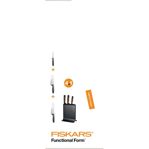 Набор ножей 3 шт пластиковый блок FF Fiskars