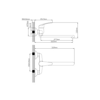 Смеситель для ванны (Lt) D35, серия SHU AV Engineering