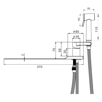 Смеситель для биде D25-A, серия SETA, AV Engineering