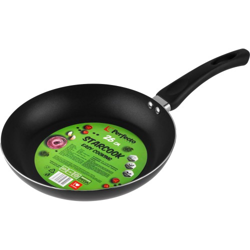 Сковорода ф 26х4.5 см, штамп., алюм., антиприг. покр., серия STARCOOK, черная, PERFECTO LINEA