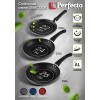 Сковорода ф 26х4.5 см, штамп., алюм., антиприг. покр., серия STARCOOK, черная, PERFECTO LINEA
