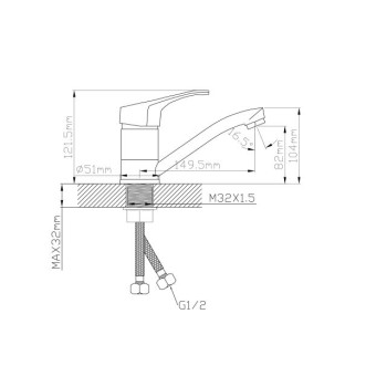 Смеситель для кухни (Lt) D40, серия BAS AV Engineering