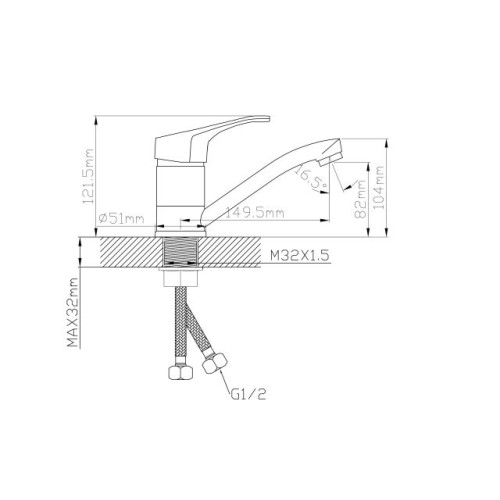 Смеситель для кухни (Lt) D40, серия BAS AV Engineering