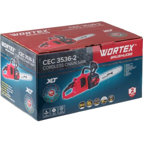 Аккум. пила цепная WORTEX CEC 3536-2 шина 40 см (16