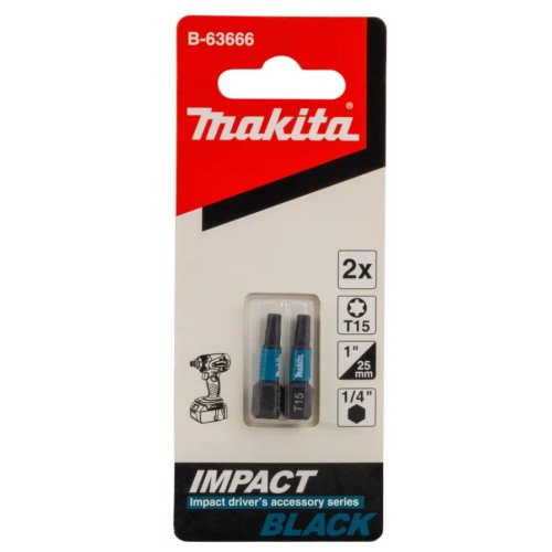 Насадка T15 25 мм Impact Black (2 шт) MAKITA B-63666
