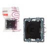 Розетка компьютерная 1xRJ45 (скрытая, механизм, Cat5e) черная, Steen, LEIDEN ELECTRIC