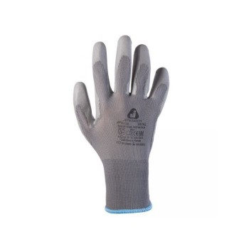 Перчатки нейлон, полиуретановое неполн. покрытие, р.XXL, cерые, Jeta Safety