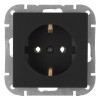 Розетка 1-ая (скрытая, с/з) карбон, Стиль, BYLECTRICA