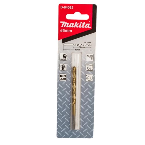 Сверло по металлу ц/х 5.0х52х86 мм HSS-TiN Economy MAKITA