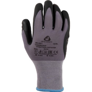 Защитные трикотажные перчатки Jeta Safety из нейлона и спандекса с покрытием 9/L TigerGrip