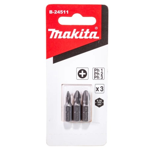 Набор бит (3 шт, РH1/РH2/РH3, 25 мм) MAKITA