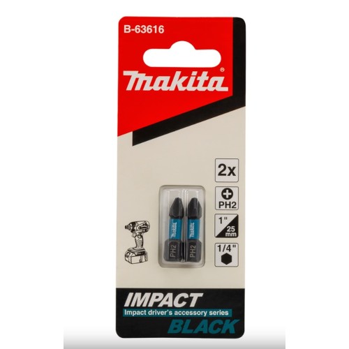 Насадка Impact Black PH2 2 шт, 25 мм, C-form Makita B-63616