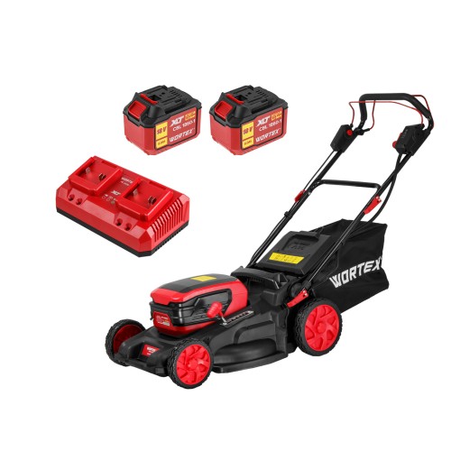 Газонокосилка аккум. WORTEX CLM 4536-4 в кор. XLT SET БЕСЩЁТ.ДВИГ., САМОХОД., 18В+18В, 2х6Ач акб