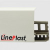 Плинтус напольный ПВХ LinePlast 85 мм Белый с тиснением LS001