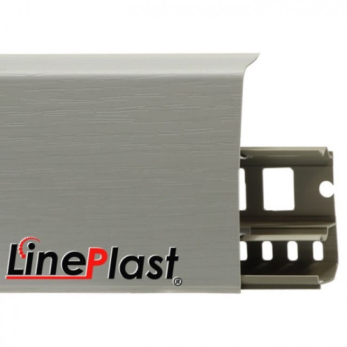 Плинтус напольный ПВХ LinePlast 85 мм Графит LS016