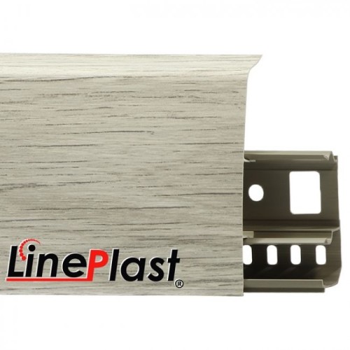 Плинтус напольный ПВХ LinePlast 85 мм Ясень шимо светлый LS005