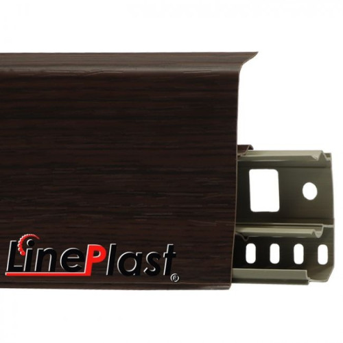 Плинтус напольный ПВХ LinePlast 85 мм Зебрано черно-коричневый LS026