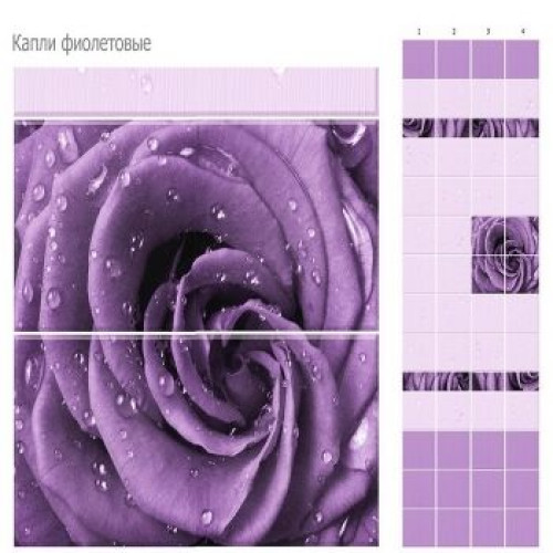 Панели ПВХ Кронапласт Unique Капли фиолетовые