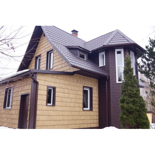 Сайдинг цокольный Grand Line Я-фасад Сибирская дранка слоновая кость