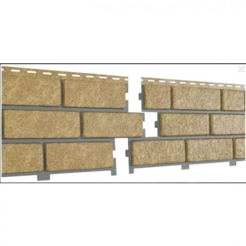 Сайдинг Ю-пласт Стоун-Хаус Кирпич песочный с декорированным швом