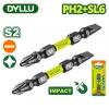 Бита двухсторонняя ударная PH2 + SL6 65 мм DYLLU DTSV3K63 (2 шт.)