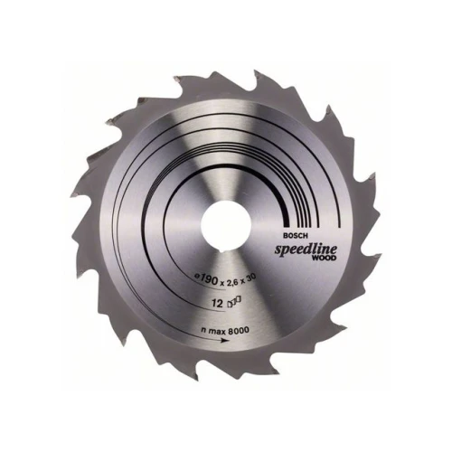 Диск пильный 190х30 мм 12 зуб. по дереву SPEEDLINE WOOD BOSCH