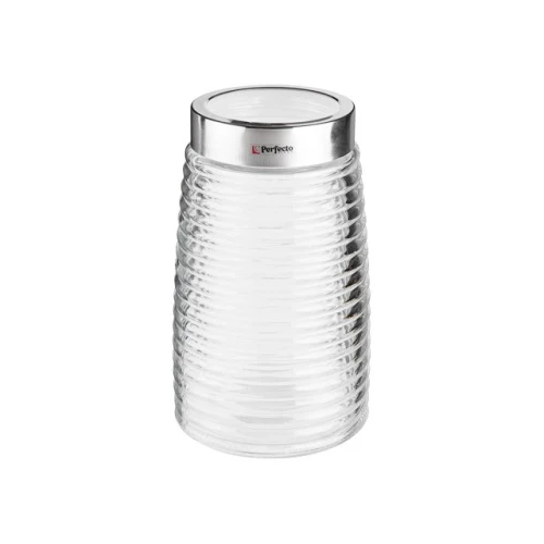 Банка для сыпучих продуктов стеклянная Ажур (Azhur) 1600 мл, PERFECTO LINEA