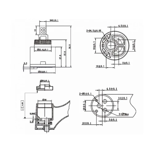 Картридж D35 для смесителя, тип B-S, AV Engineering