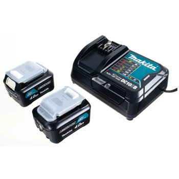 Аккумулятор BL1041B 4.0 Ah (2 шт) + зарядное DC10SB MAKITA в кейсе