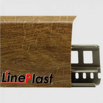 Плинтус напольный ПВХ LinePlast 85 мм Атласное дерево LS017