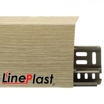 Плинтус напольный ПВХ LinePlast 85 мм Эш вайт Мелинга LS010